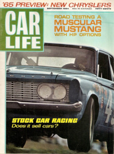 CAR LIFE 1964 SEPT - CHRYSLER FOR 65, HP MUSTANG, ROAMER, INDY, AFX COMET